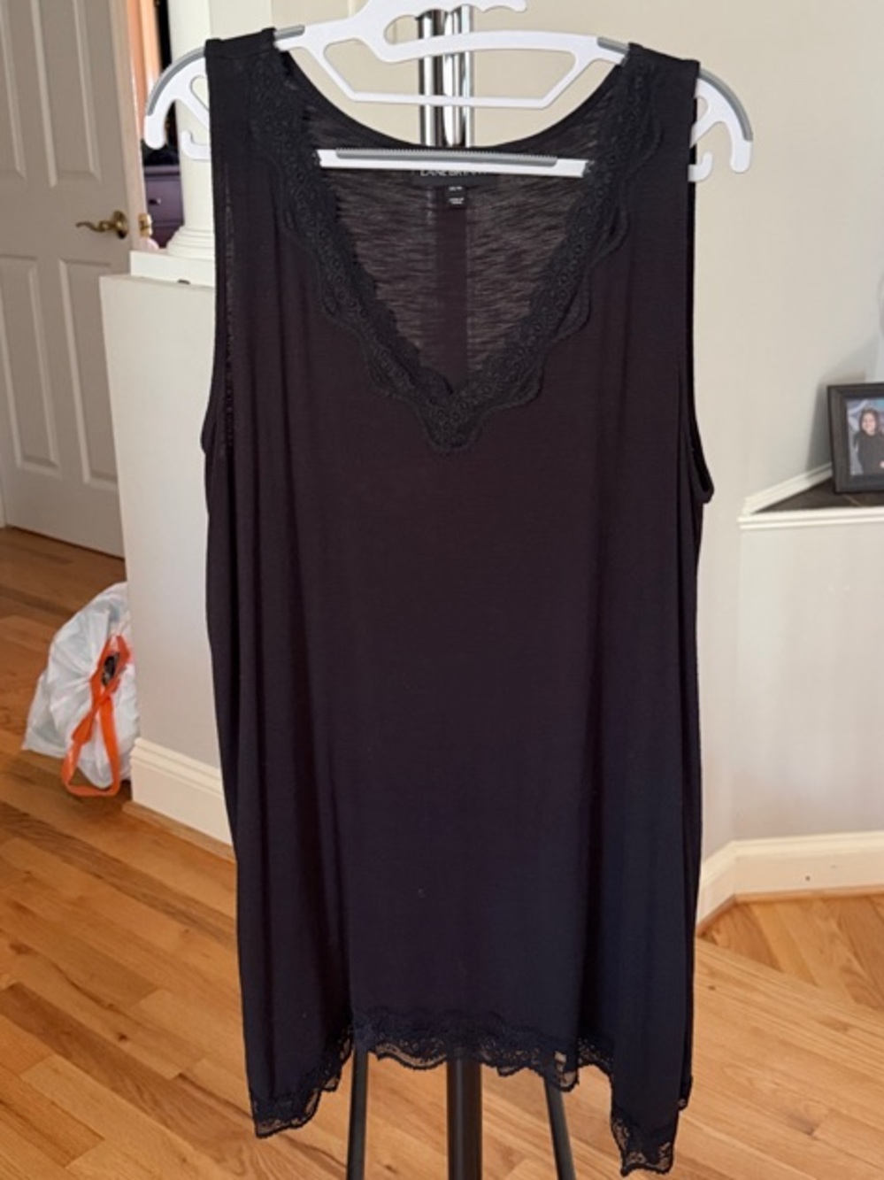 Lane Bryant Black Lace-Trim Sleeveless Tunic